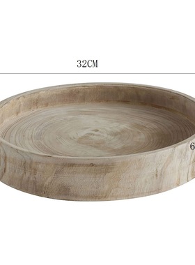 跨境美式实木圆形装饰摆件