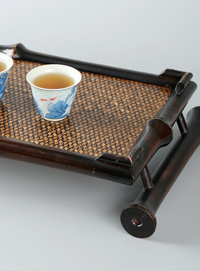 竹制侘寂风竹制干泡茶盘收纳