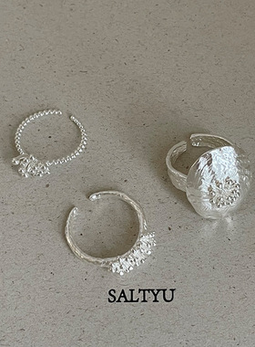 清冷肌理烟花小圆珠金属戒指女个性时尚潮流气质轻奢百搭指环戒子