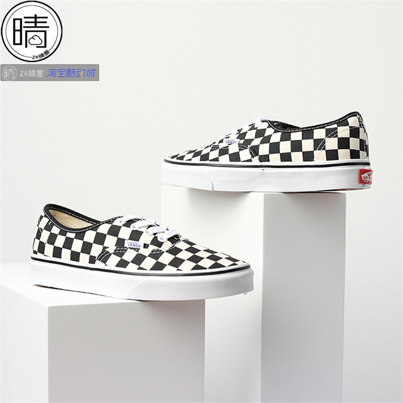 Vans Authentic黑白棋盘格经典男女帆布鞋情侣休闲鞋VN000W4NDI0-图0