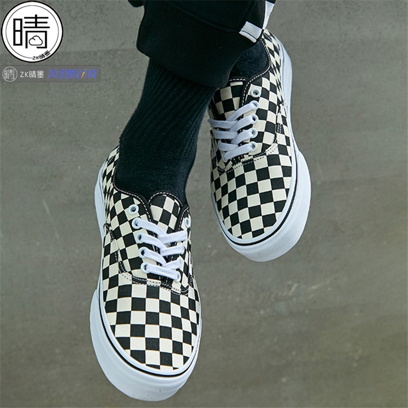 Vans Authentic黑白棋盘格经典男女帆布鞋情侣休闲鞋VN000W4NDI0-图2