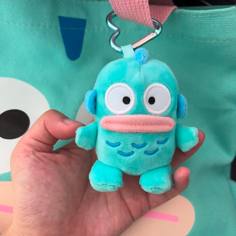 日本三丽鸥正品爱心钥匙扣半鱼人毛绒挂件公仔丑鱼汉顿hangyodon,淘宝优惠券,粉丝福利购,淘宝优惠卷