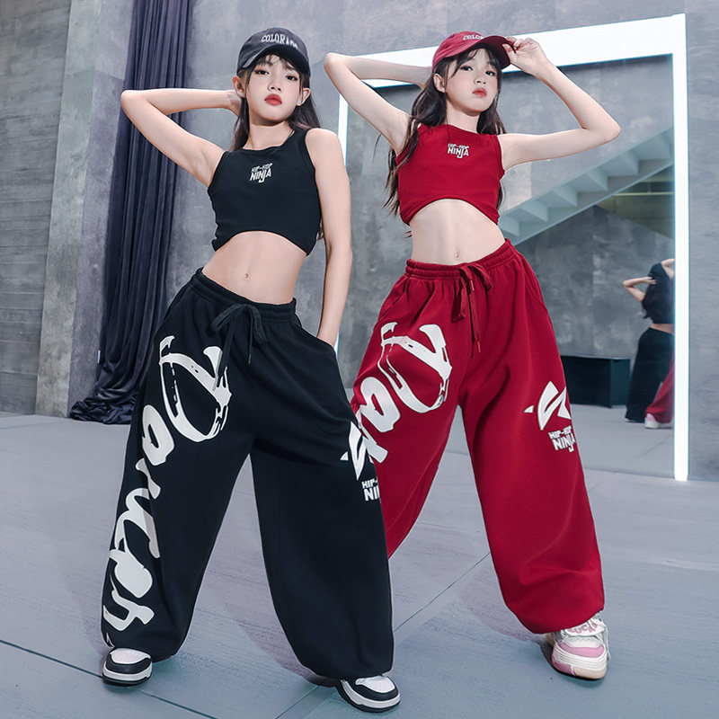 尼恩家女童爵士舞服套装jazz紧身露脐海浪背心儿童街舞表演出服潮,淘宝优惠券,粉丝福利购,淘宝优惠卷