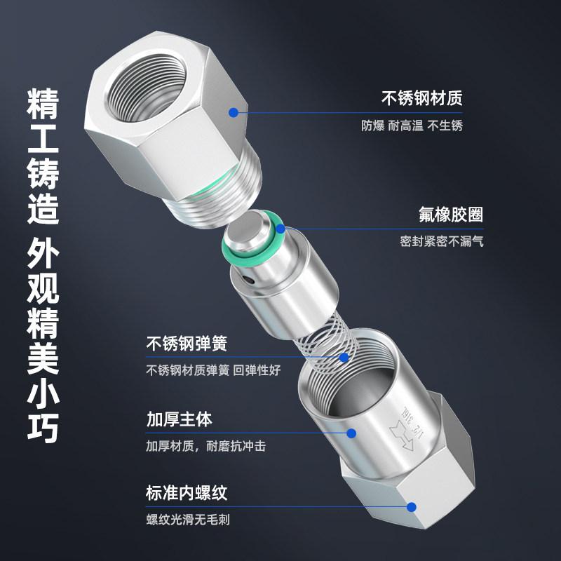 304不锈钢高压分体式内螺纹止回阀高温蒸汽水油气体单向阀4分dn15,淘宝优惠券,粉丝福利购,淘宝优惠卷