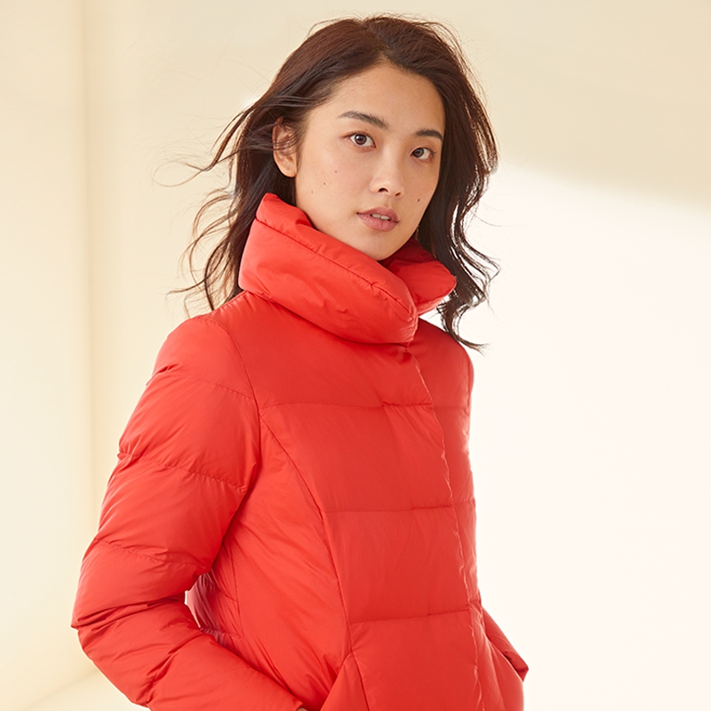 千仞岗 冬装外套 新款羽绒服女气质中长款翻领休闲 松软 2021 千仞岗 冬装外套 新款羽绒服女气质中长款翻领休闲 松软 2021