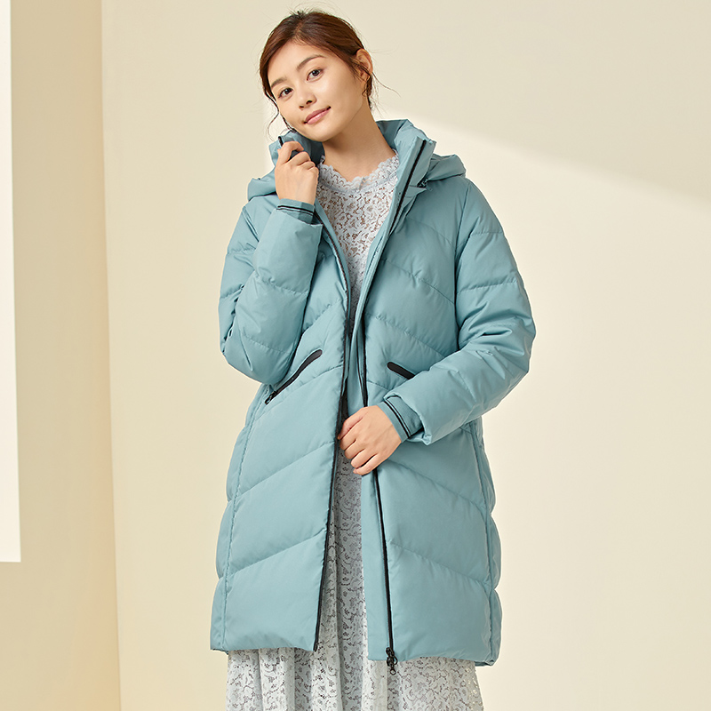 千仞岗 新款羽绒服女中长款可脱卸连帽吸扣显瘦 2021 千仞岗 新款羽绒服女中长款可脱卸连帽吸扣显瘦 2021