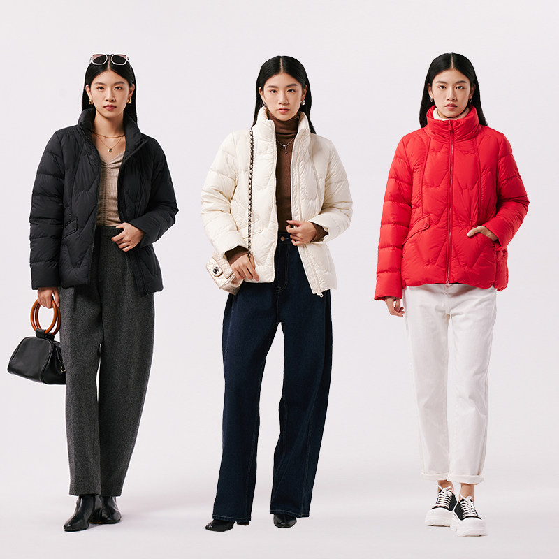 千仞岗女士立领短款柔软舒适小个子百搭款羽绒服