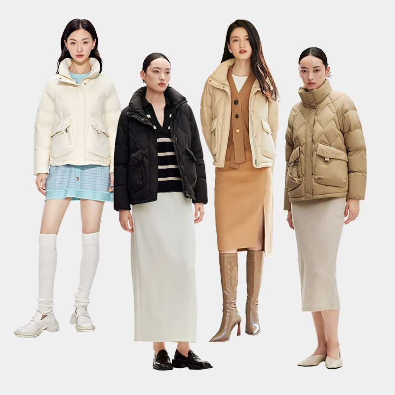 千仞岗冬季立领女休闲时尚短款面包挡风保暖舒适羽绒服加厚外套