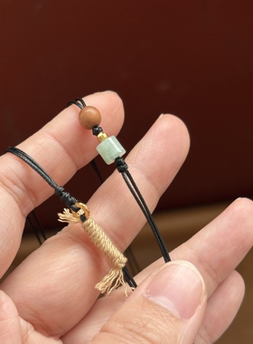 藏灵手绳黑皮女项链绳翡翠吊坠挂绳玉佩玉佛可调节女款颈绳