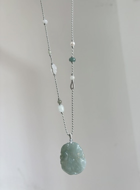 原创手编天然翡翠玉石清冷项链绳女可调节可挂佛公平安扣玉佩吊坠