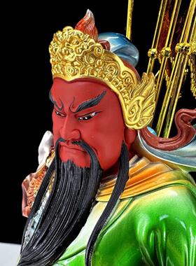 武财神关二爷摆件招财关公佛像提立刀家用办公室店铺供奉开业礼品