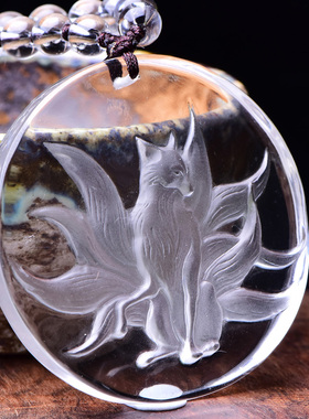 天然礼物吊坠项链男女白水晶