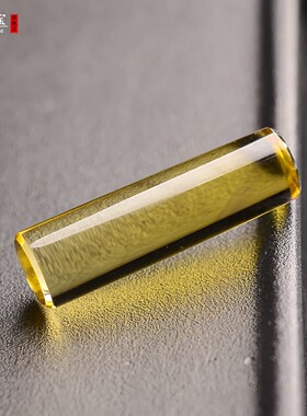 黄水晶圆柱形印章料摆件私章篆刻