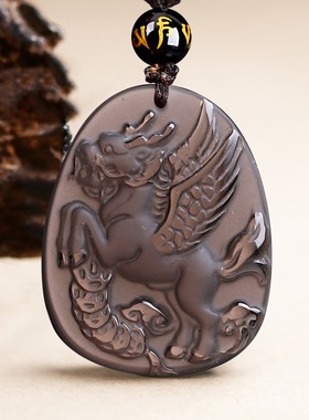 黑曜石生肖龙天禄送吉吉祥物吊坠