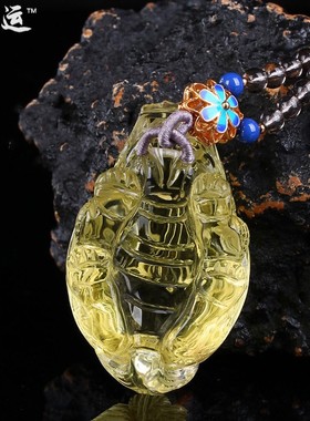 黄水晶龙龟吊坠玄武神兽龟龙头龟