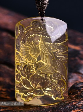 黄水晶凤凰吊坠朱雀火凤凰吉祥物