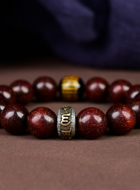 小叶紫檀手串男佛珠盘玩本命年