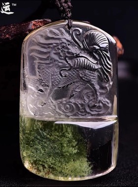 绿幽灵聚宝盆火麒麟吊坠飞天麒麟