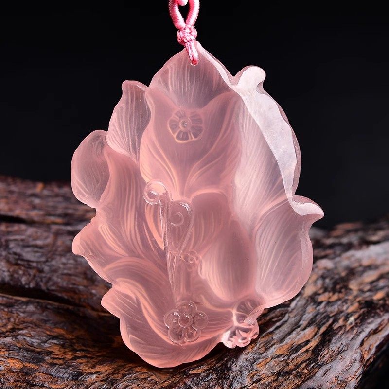 天然粉水晶九尾狐狐狸女粉色大颗粒 映运珠宝项坠/吊坠