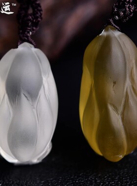 桃花九尾狐黄水晶小狐狸项链