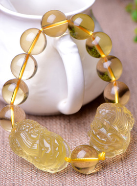 礼物天然黄水晶双貔貅