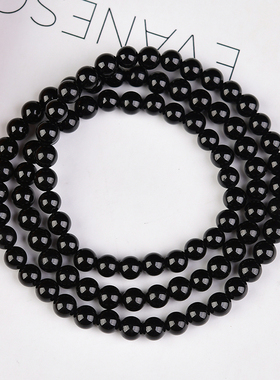 巴西老矿黑碧玺手链玄黑黑水晶