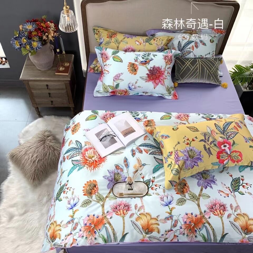 特价清仓60支长绒棉四件套床上用品100%全棉纯棉被套1.8床笠4件套_虎窝淘