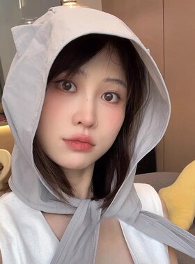 恶魔防晒帽绑带防水速干防晒帽子女款2025新款大头围遮阳帽潮