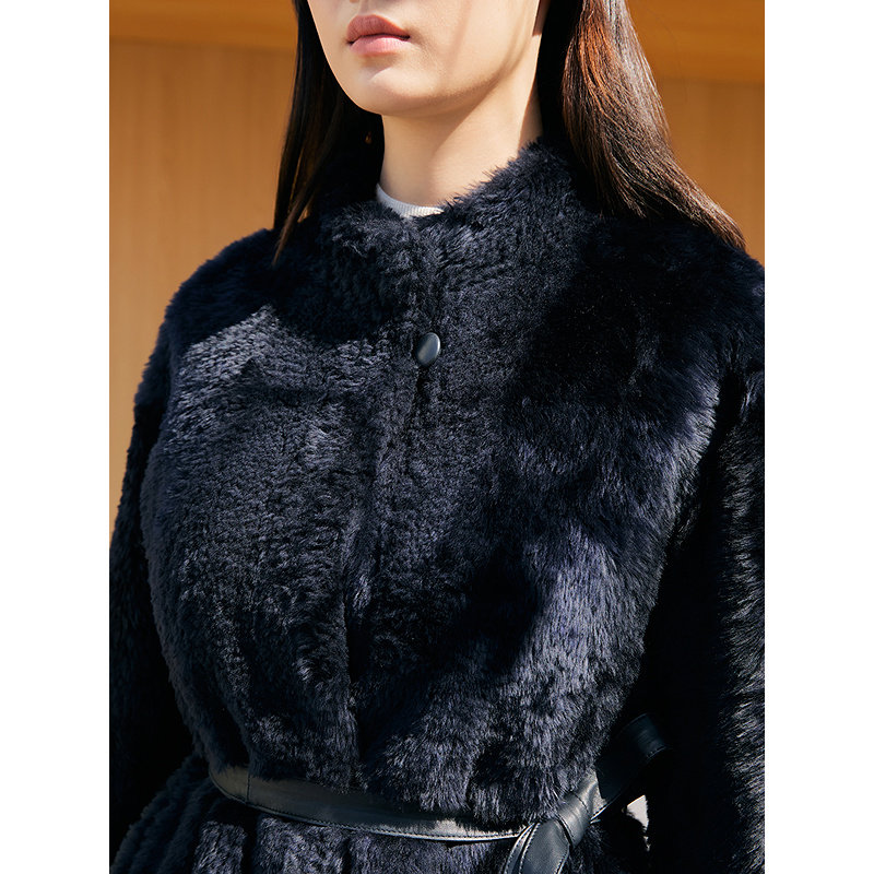 YINER音儿专选2025冬季新款一手长立领拉贡羊皮毛一体皮草外套,淘宝优惠券,粉丝福利购,淘宝优惠卷