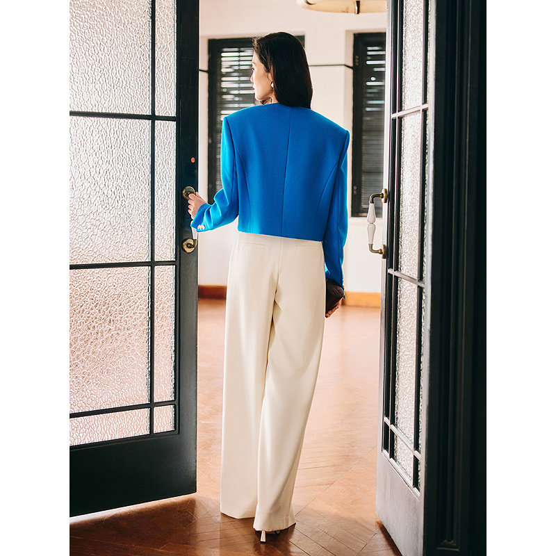 【1996系列】YINER音儿2026春季新款时尚复古双排扣短款圆领外套,淘宝优惠券,粉丝福利购,淘宝优惠卷