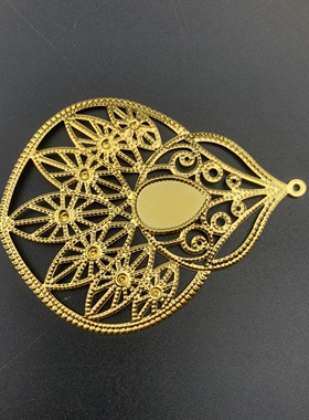 60*80mm DIY金色装饰镂空片水滴花片葫芦气球形装饰画贴片材料