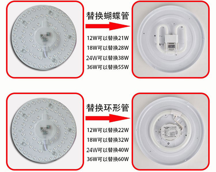 丽然LED透镜模组LED吸顶灯改造灯板圆形家用客厅卧室阳台led灯管,淘宝优惠券,粉丝福利购,淘宝优惠卷