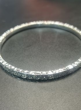 碎冰冰银手镯足银9999实心纯银手镯女碎银子银手镯