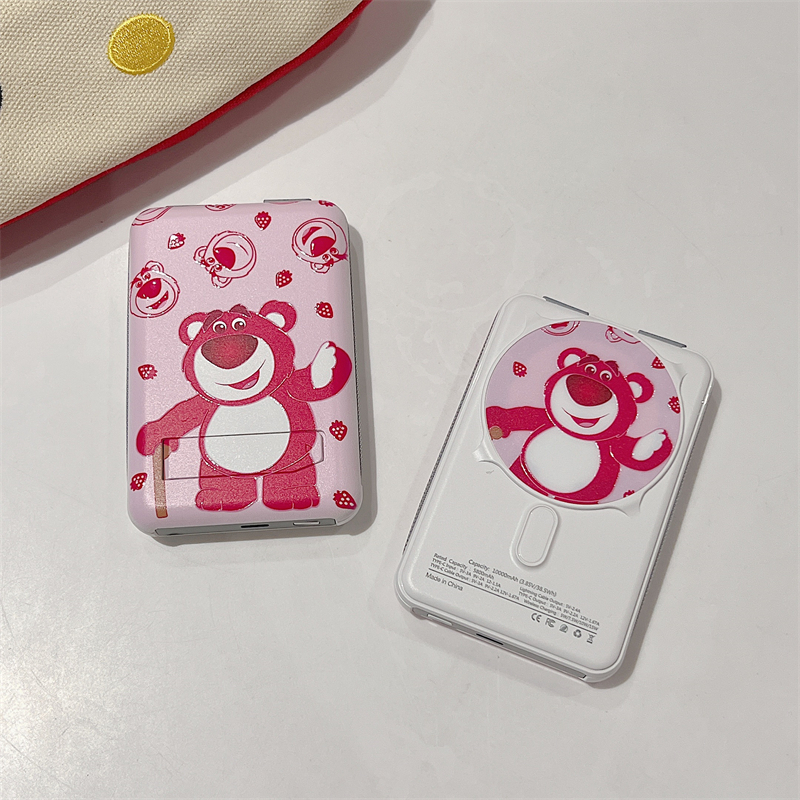 新款迪士尼磁吸充电宝PD20W适用苹果华为快充自带线支架10000毫安 - 图0