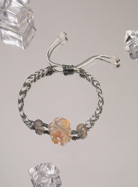 樱花玛瑙！国风猫爪手绳