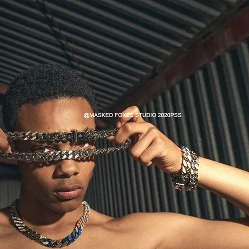 欧美潮人嘻哈古巴链手链王嘉尔同款hiphop镶钻手镯男个性搭配手链 - 图2