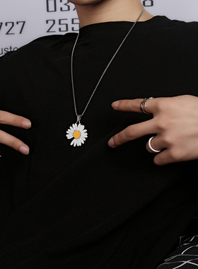 日韩ins冷淡风潮流花男蹦迪项链