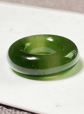 和田玉 碧玉跑环 平安扣 圆环 佛珠配饰 耳环配件 内7