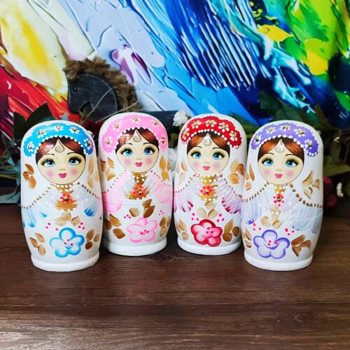俄罗斯风情套娃5层新款中国风公主女生可爱儿童益智玩具颜色随机 - 图2