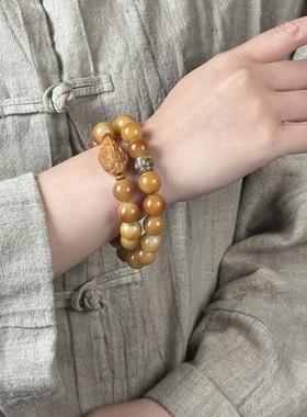 双圈菩提根佛珠手链男女同款