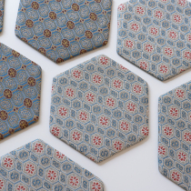 Rock upper flower hexagonal cup cushion retro national wind and Song-Jin teapot tea cup cushion tea Tao Zen meaning