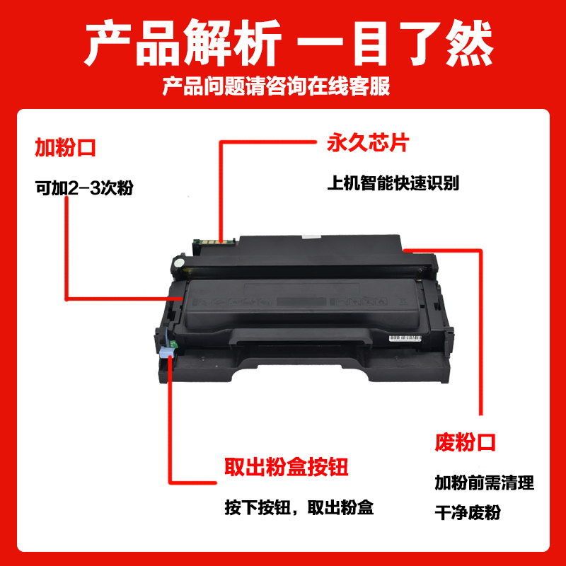 适用震旦AD310MC粉盒硒鼓ADDT-310AD/PDN330MWC316MWA/336MWA墨盒 - 图2