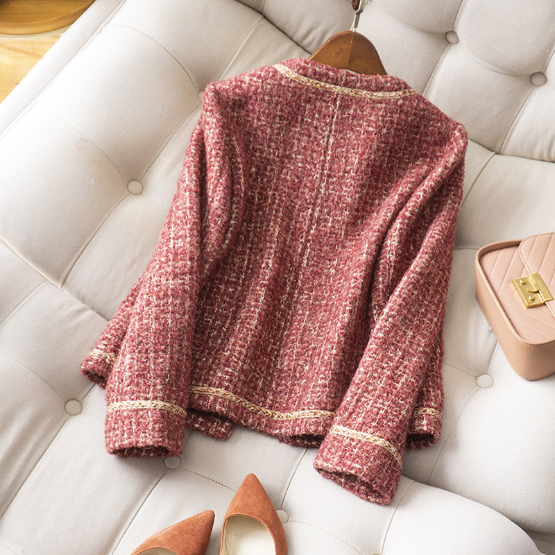 高端小香风外套女2025新款春春羊毛开衫外搭短款粗花呢编织上衣,淘宝优惠券,粉丝福利购,淘宝优惠卷