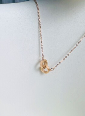 通体钛钢欧美风简约罗马满钉项链时尚感配饰厂家直销跨境爆款