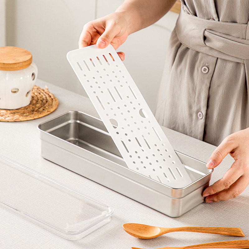 onlycook 304不锈钢筷子收纳盒家用可消毒沥水筷笼带盖防尘餐具盒,淘宝优惠券,粉丝福利购,淘宝优惠卷