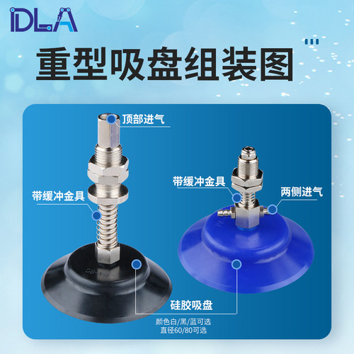 气动重型硅胶防滑真空吸盘  金具 支架 机械手 玻璃吸头PF60/PA80 - 图1