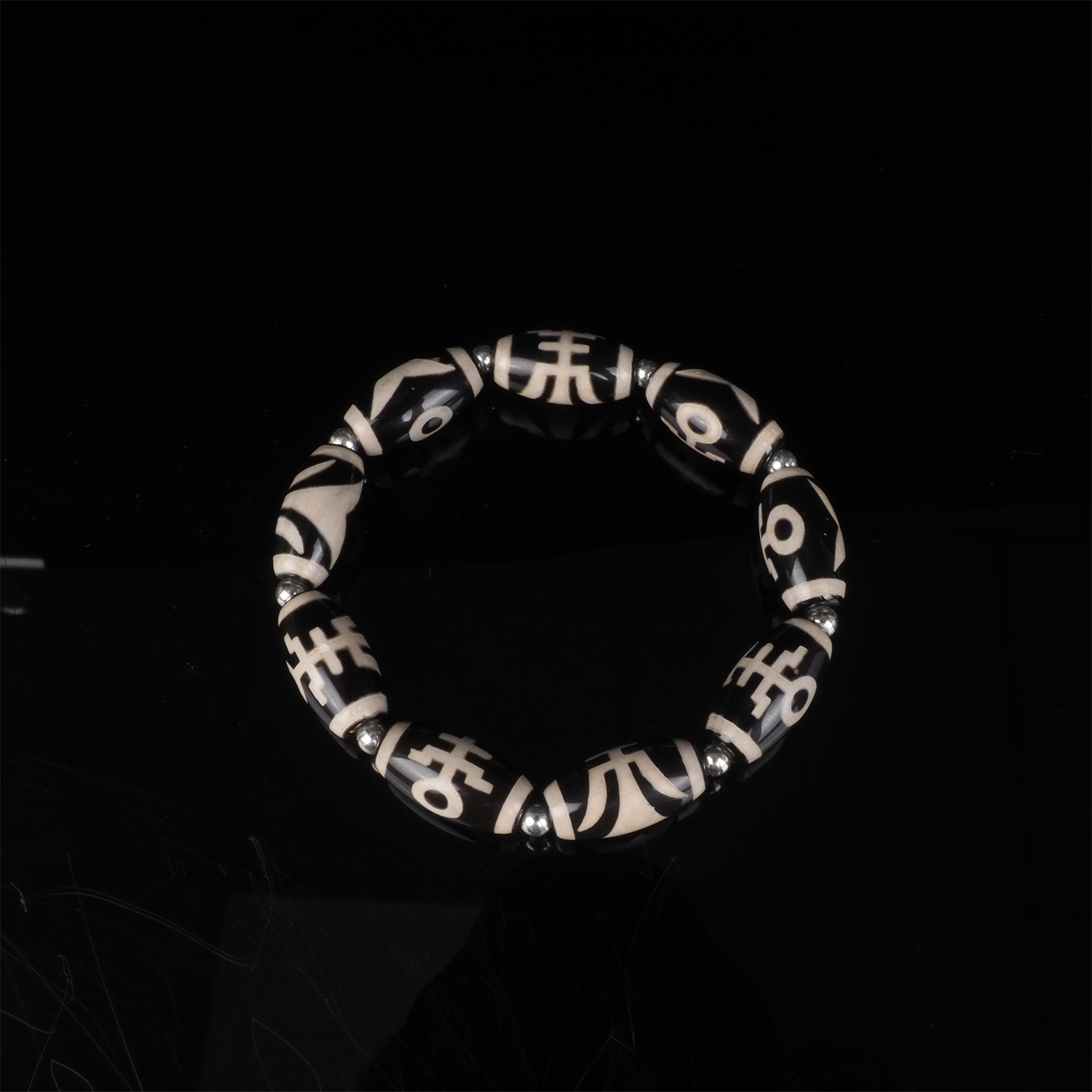 雨夜夫妻档天然玛瑙黑白九眼双虎牙天珠文玩手串三眼天珠玛瑙正品,淘宝优惠券,粉丝福利购,淘宝优惠卷