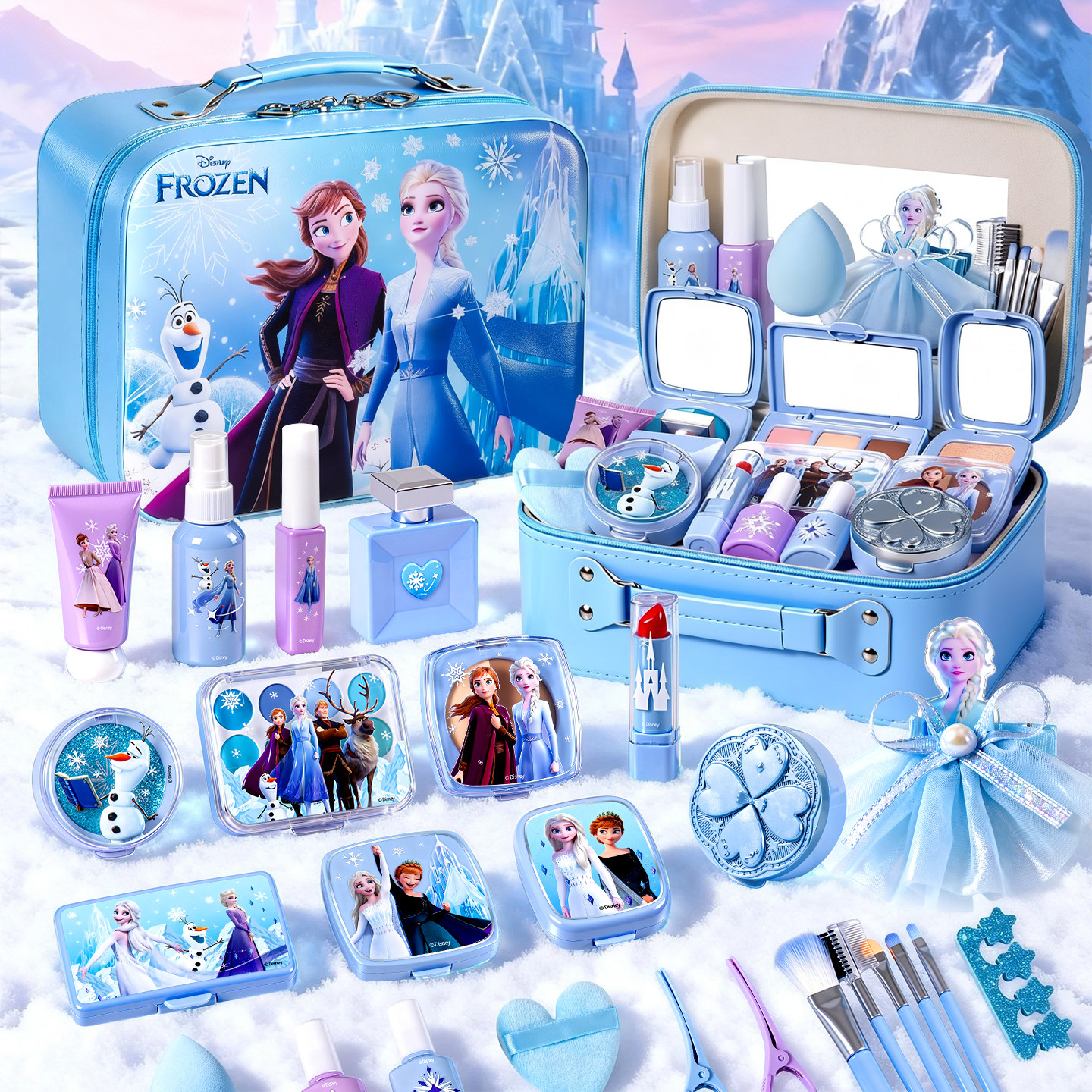 正品冰雪奇缘爱艾莎公主盒儿童仿真化妆品彩妆套装全套无毒女孩子,淘宝优惠券,粉丝福利购,淘宝优惠卷