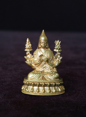 纯银宗喀巴大师西藏尼泊尔