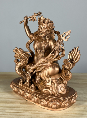 摆件书房白财神紫铜祝福